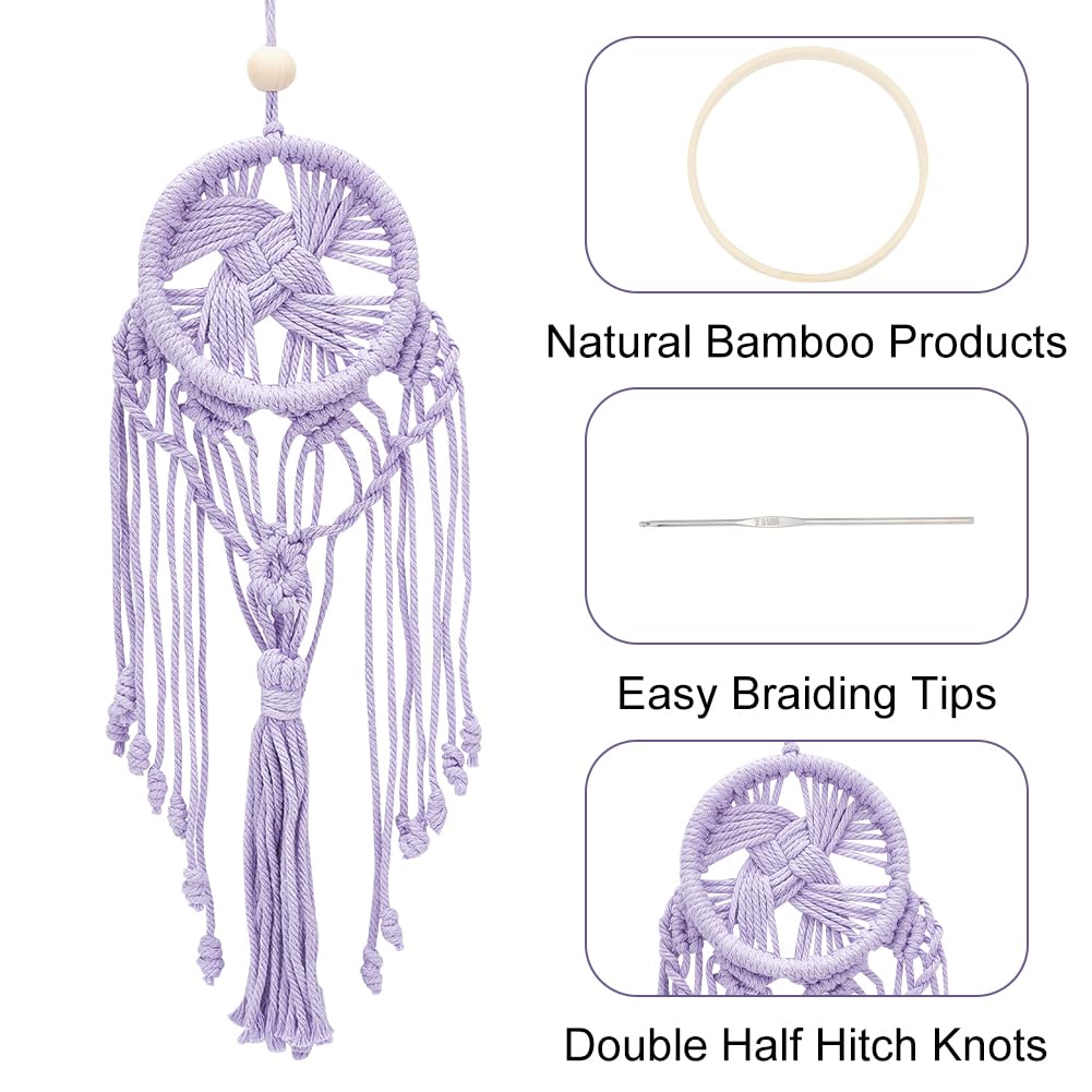 Kit DIY Attrape-rêves Arbre De Vie – Cerceau 5,9 Pouces, Perles Cristal, Fil Doré, Blanc Et Bleu, Pour Débutants
