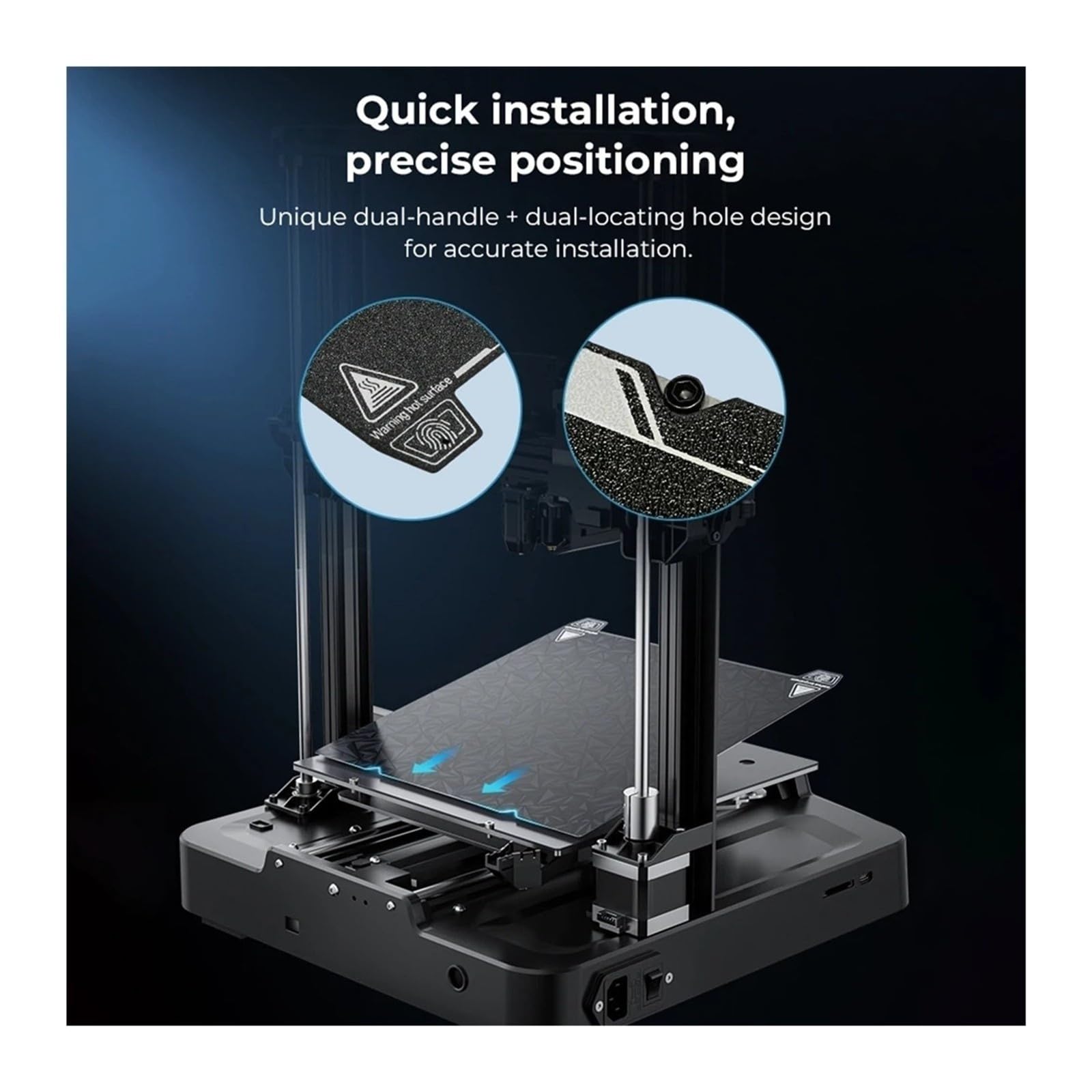 Aixinong1 Dwustronna płyta montażowa drukarki 3D PEO PEI 310x315 mm błyszczący matowy