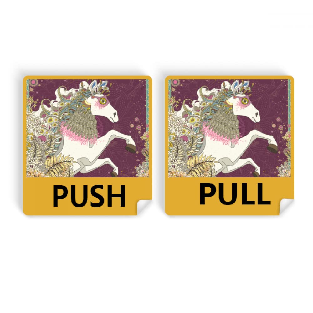 no/no japan wing hourse ukiyo-e Push Pull Door Sign Vinyl Stickers Shop