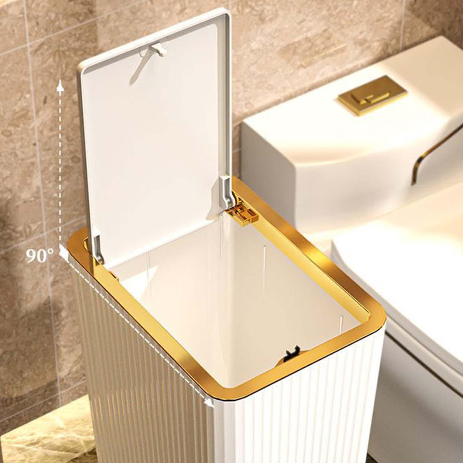 Enakshi® Trash Can with Lids Simple Design Kitchen Wastebasket for Living Toilet Home 15L White|Home & Garden | Household Supplies & Cleaning | Trash Cans & Wastebaskets 3