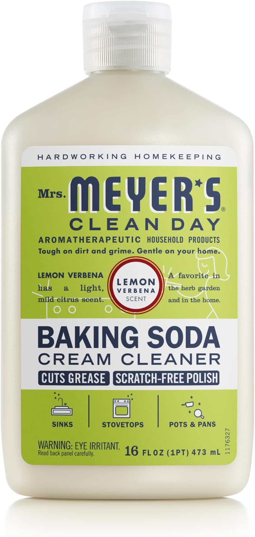 CLEAN DAY Baking Soda Cream Cleaner, Lemon Verbena, 16 fl oz