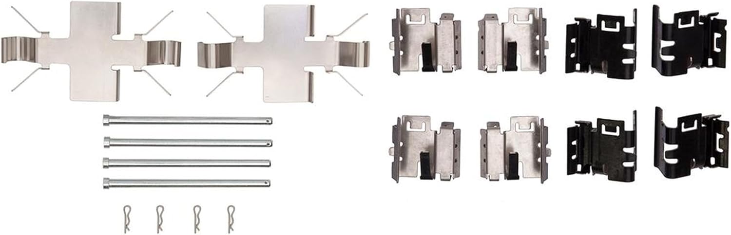 Front Rear Disc Brake Caliper Hardware Kit, Anti-Rattle Pad Clips & Guide Pins Replacement Compatible with Chevrolet Silverado 1500 2019 5.3L V8 Set of 2 Replace OE# 34047074, 13513399, 34047075