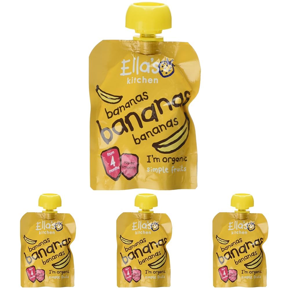 Ella's Kitchen Smooth Puree, First Taste Bananas, 70g (Pack of 4)EU Organic
