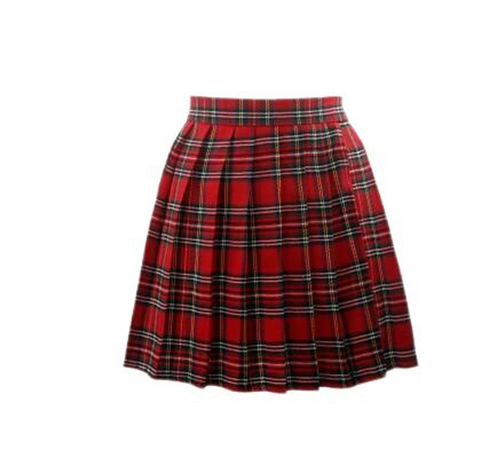 WEITING WEITING Falda Plisada Estilo Universitario de Primavera, Falda Corta Adelgazante Negra de Cintura Alta de Verano para Mujer-Cuadros Rojos y Verdes-M