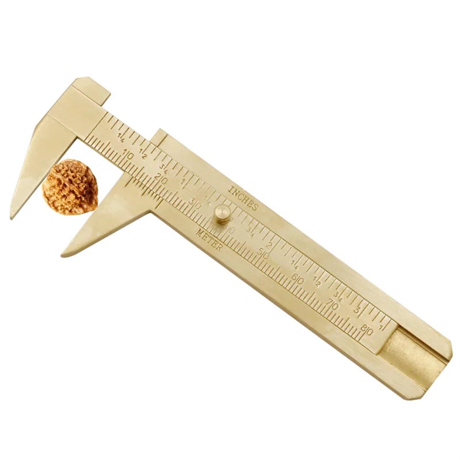 ÉTrier Vernier Mini Rétro En Laiton - Jauge Coulissante Double Échelles 100mm - Outil De Précision Vintage