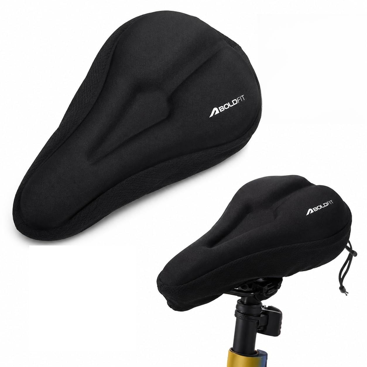 Boldfit Cycle Seat Cover with Advance Gel Cycle Accessories for Bicycle Soft Cushion Seat Cover for Bicycle for Cyclist All Day Riding Bike Riding Saddle - Black-image-12
