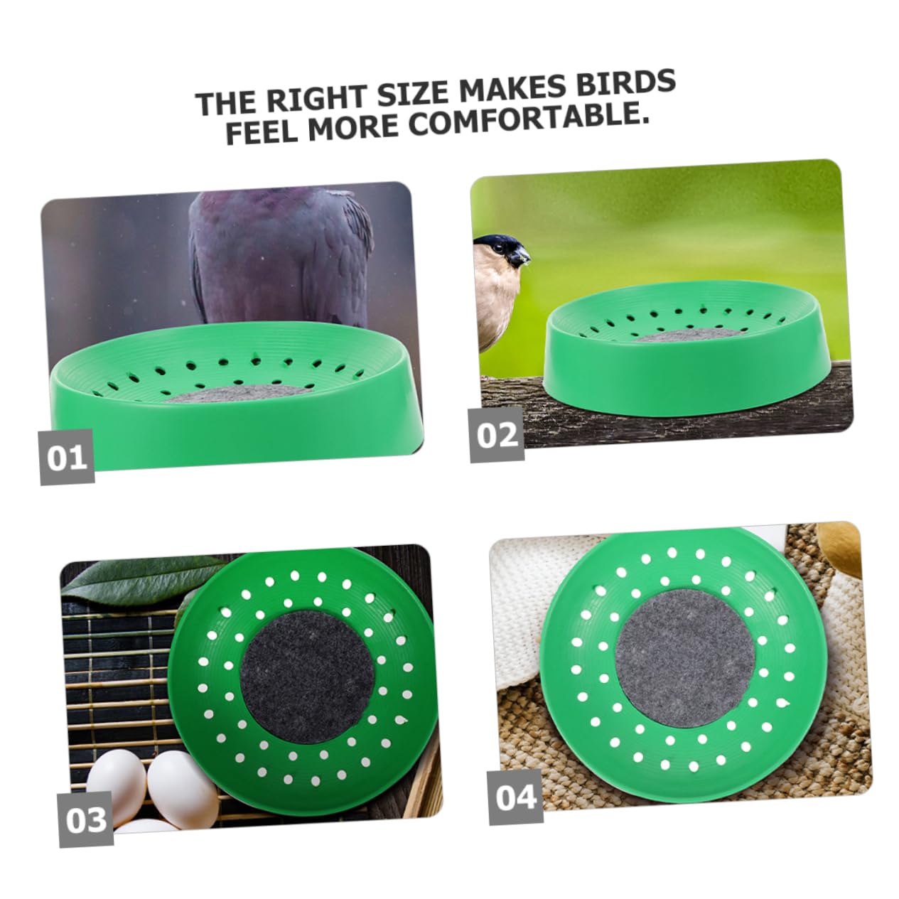 WOONEKY Lot de 10 Nids de Pigeons en Plastique Solide Nids D'œufs pour Reproduction Taille Adaptée Confortable pour Élevage Domestique et Animalerie