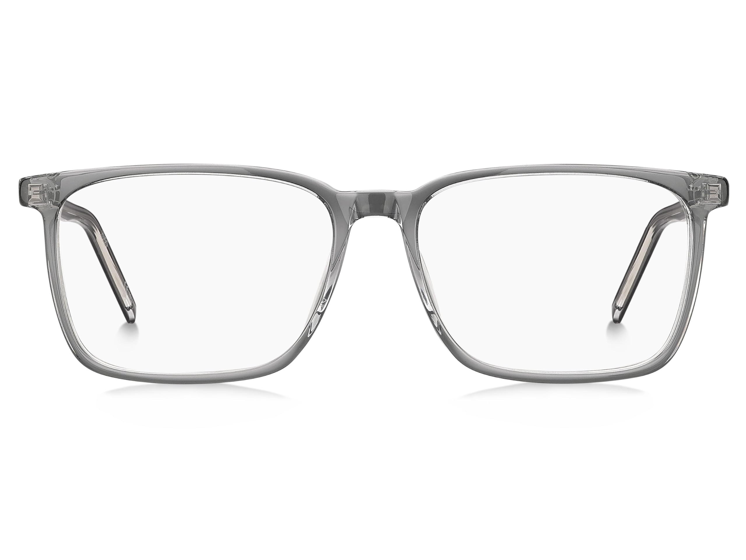 HUGO Rechteckig Azetat Brillen in Grey Crystal für Herren, Brille mit Sehstärke, optional mit Sonnenbrillen tönung oder Blaulichtfilter (Modell 103874)