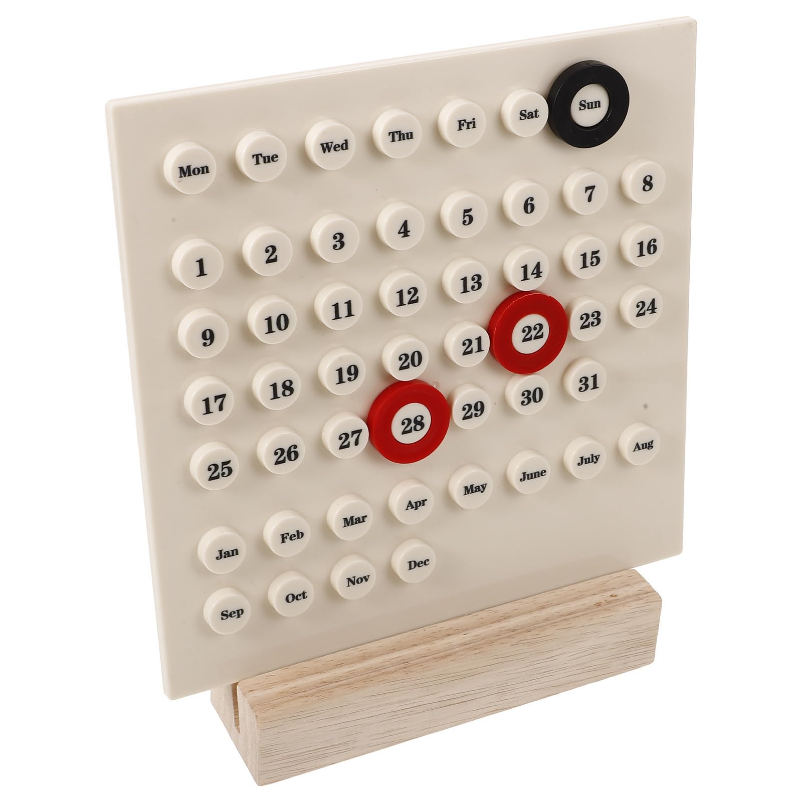 SHINEOFI 5 Stück Standkalender und Kunststoff im Vintage Stil für Zuhause | Beige Farbton, Dekoratives Tischobjekt, Funktionaler Kalender mit Doppelnutzen