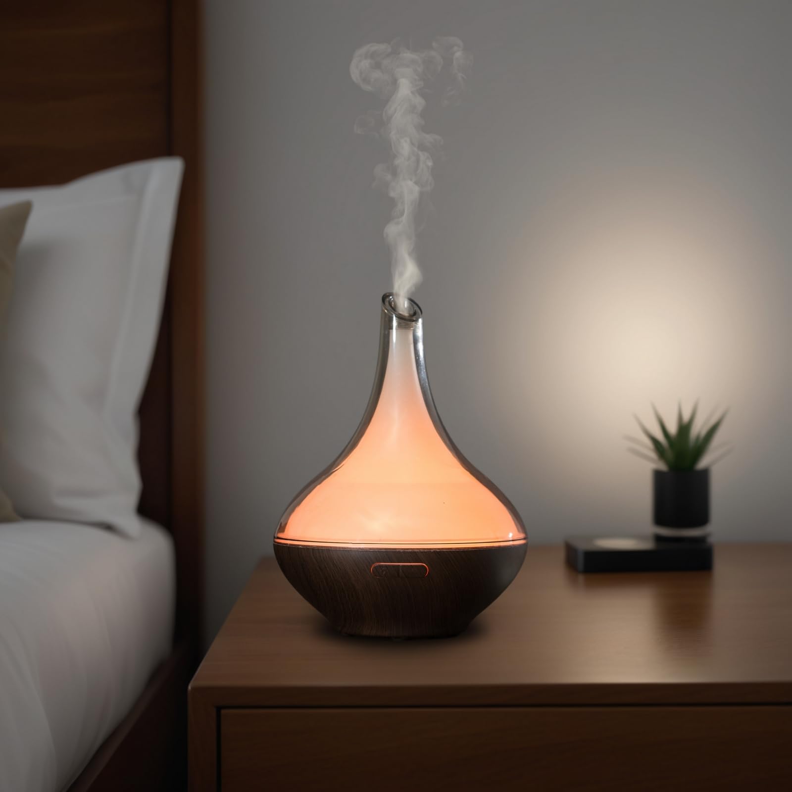 Zen'Aroma Dyfuzor olejków eterycznych Atlas, ultradźwiękowy dyfuzor do aromaterapii, elektryczny dyfuzor nawilżacza, konfigurowalne oświetlenie LED, nowoczesny design, cichy i kompaktowy
