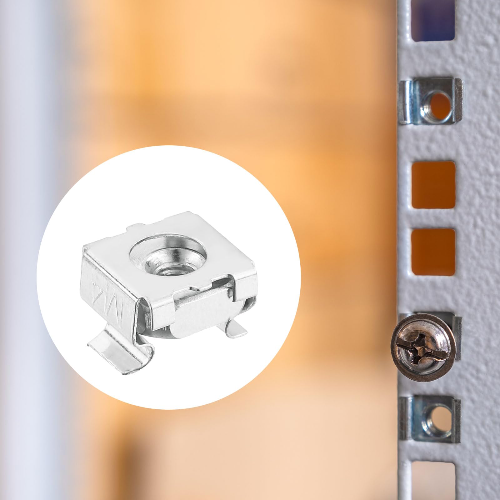 QUARKZMAN M4 x 0,7mm Gabbia Dado 5pz Scatto Gabbia Dadi Carbonio Acciaio Zinco Placcato Metrico Dado per Server Rack Armadietto Argento