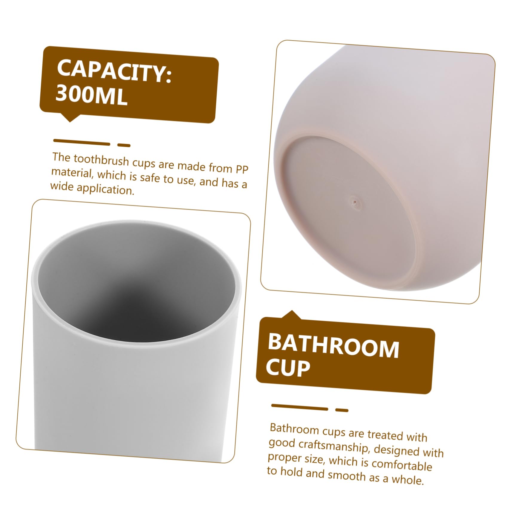 RORPOIR 2pcs Toothbrush Cup Dual Color Reusable Mouthwash Cups for Bathroom Toothbrush Holder and Drinking Easy to Clean Capacity