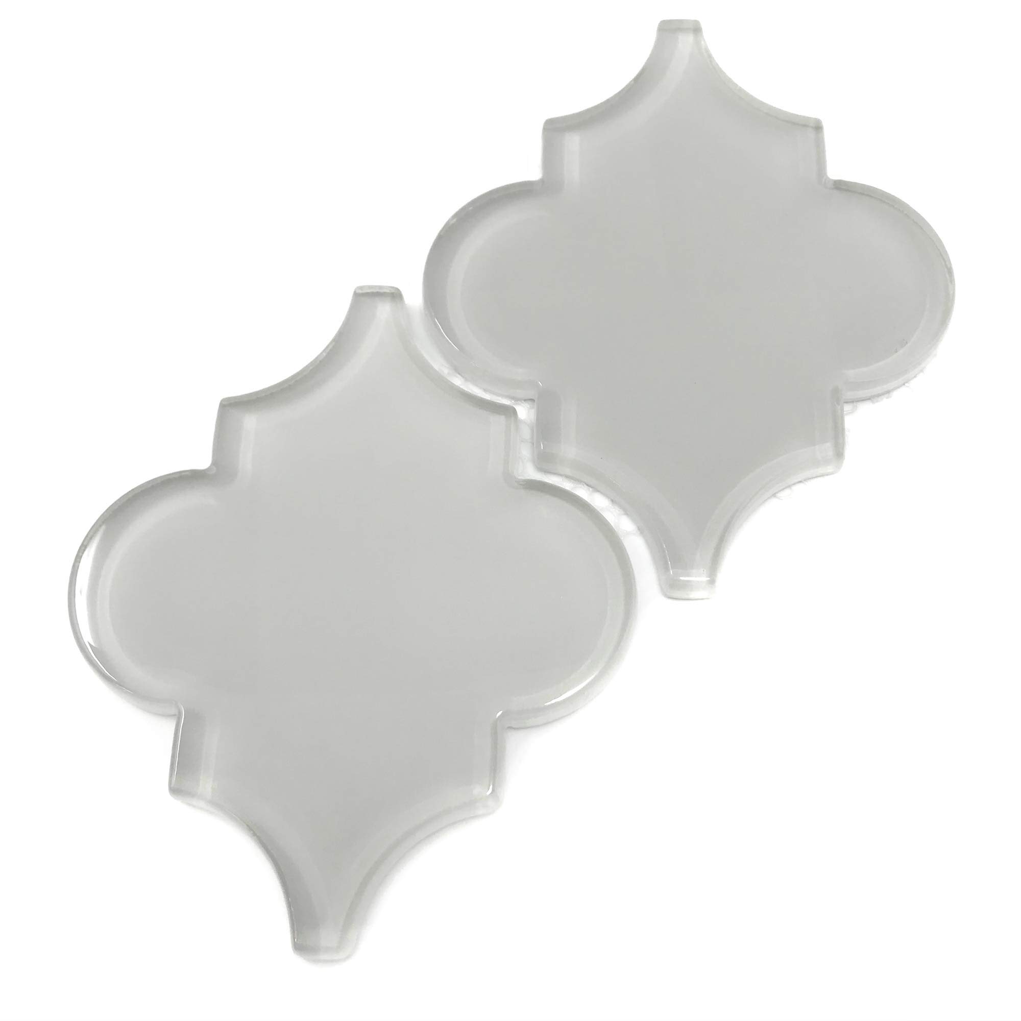 Giorbello Glass Arabesque Tile in Light Gray - Sample