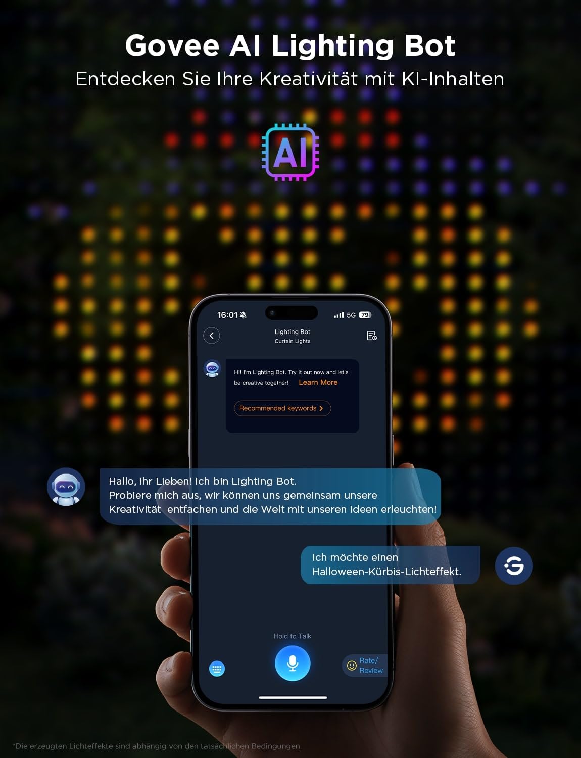 Govee Smart LED Vorhang 3x2m, RGBIC Curtain Lights, 1040 LEDs, IP65 | Kompatibel mit Alexa, DIY GIF, RGBIC Farbwechsel, Weihnachtsdeko, App-Steuerung