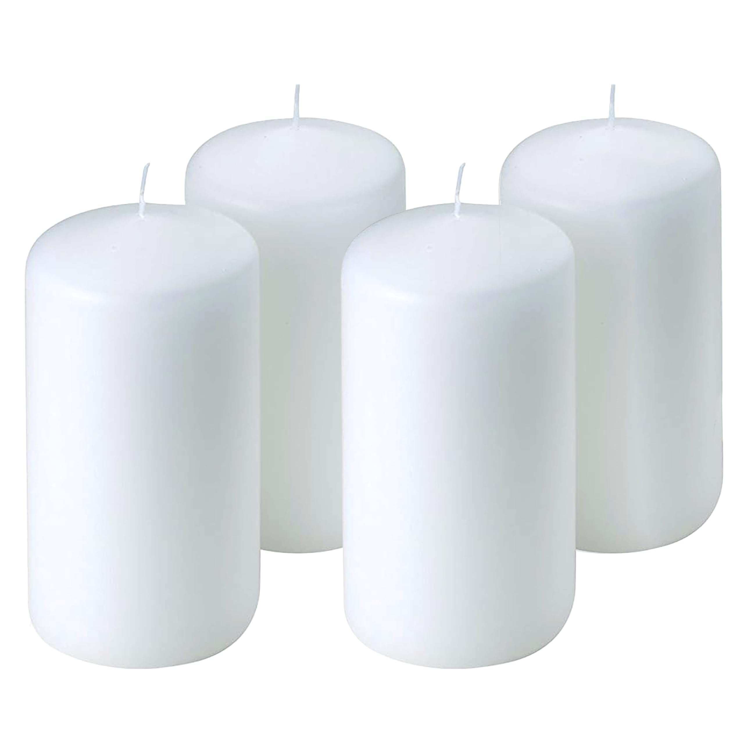 Unscented Pillar Candles - Set of 4 Vanilla Candles - 3x6 Slow Burning Candles for Weddings & Table Centerpieces - Large Pillar Candles, PARNOO
