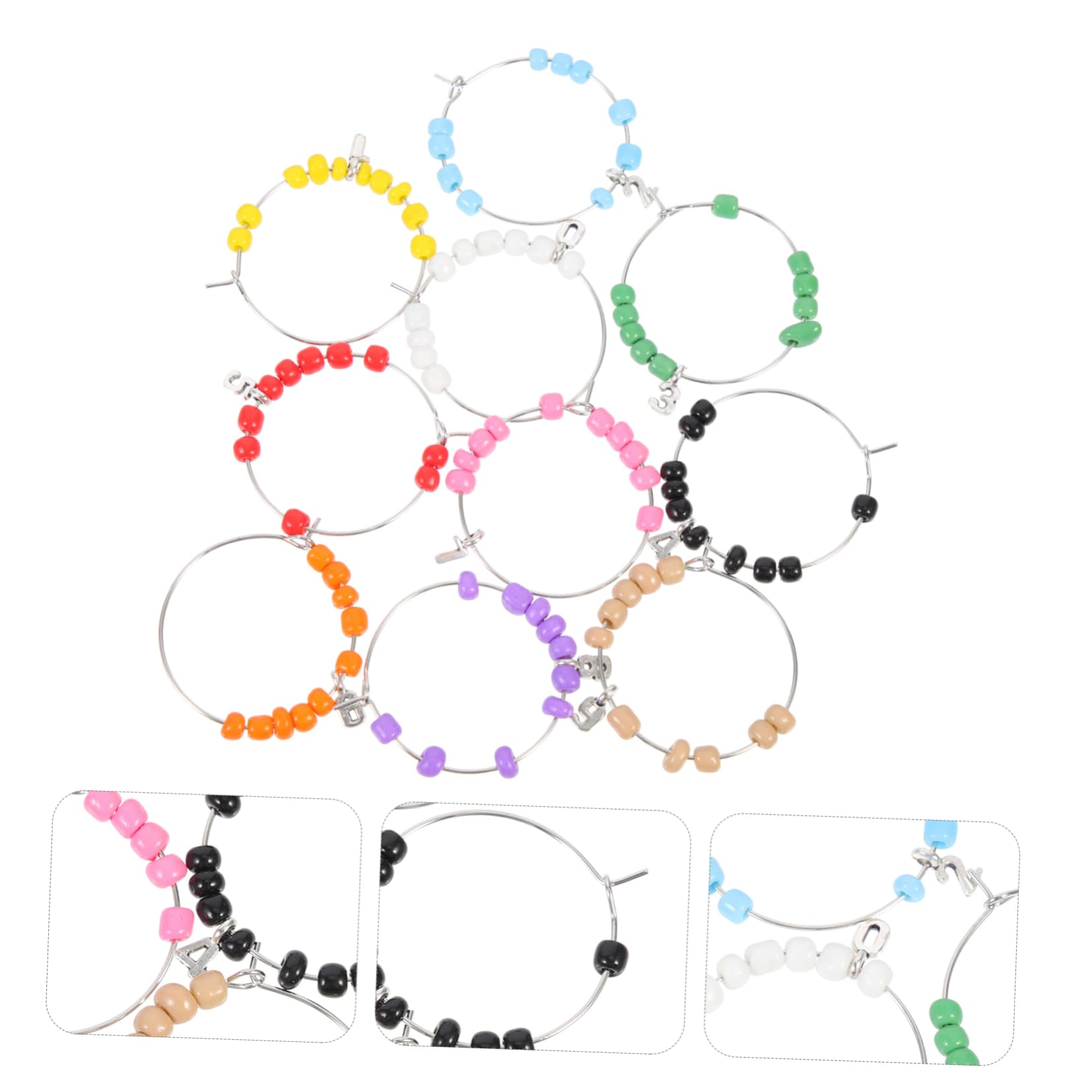 Amosfun 5 Set Di Perline Per Segnabicchieri Da Vino Segnabicchieri in Riutilizzabili Per Decorazioni Per Feste A Tema Vino 10 Pezzi*5