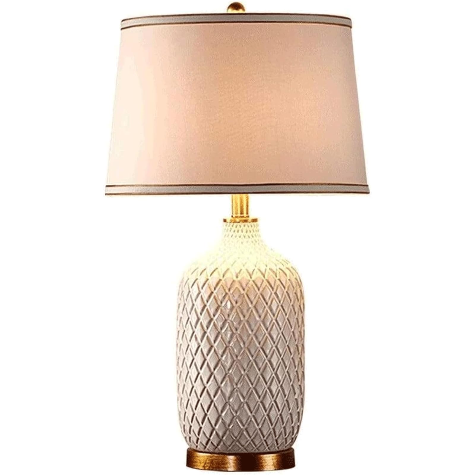 asdchZen Desk Lighting Ceramic Luxury Table Lamp Minimalist Desk Light Desk Lamp Exquisite Modern Nightstand Lamps Exquisite Decoration Work Lamp-Push Button,Dimmer
