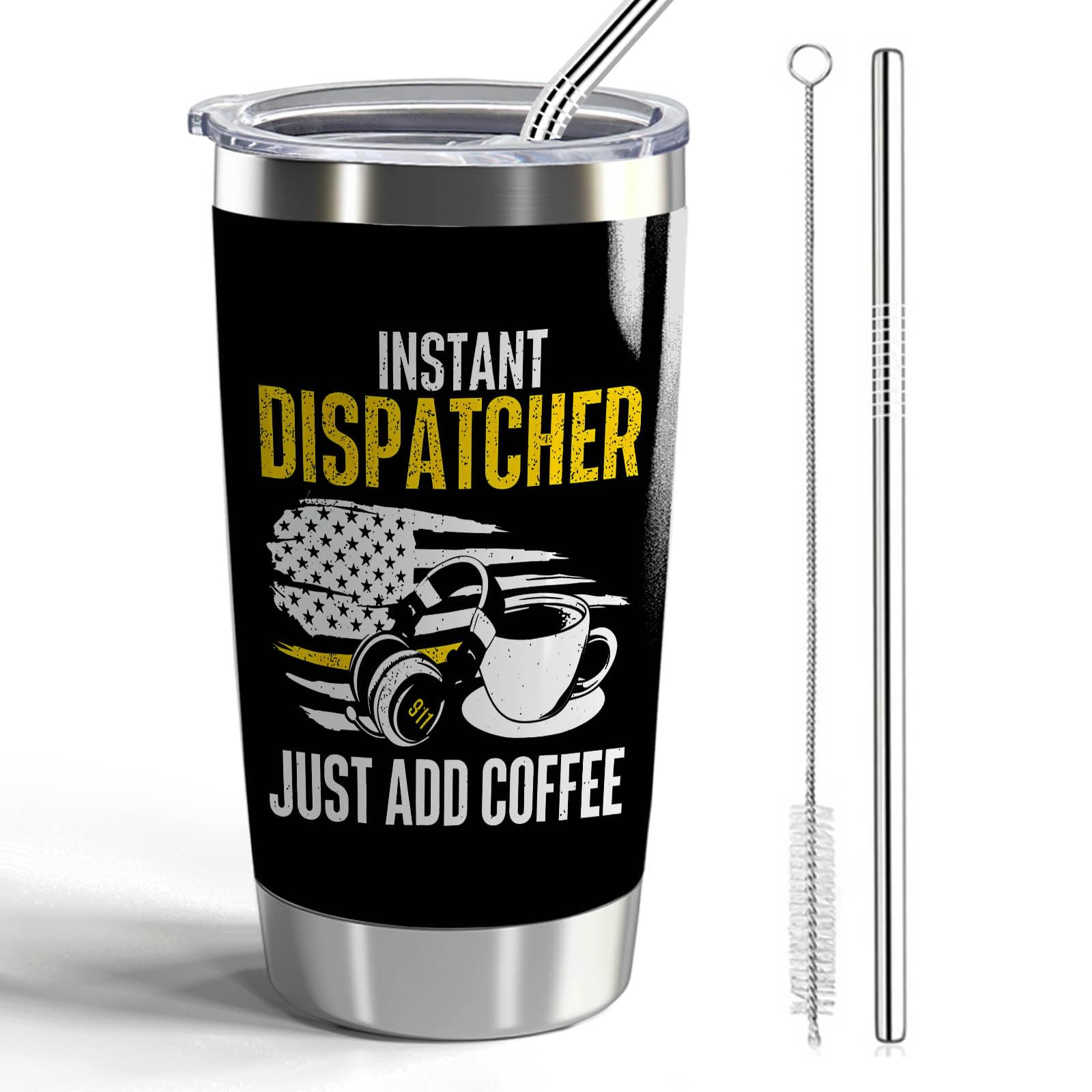 Onebttl Isolierbecher 590 Ml Für Dispatcher – Edelstahl, Mit Strohhalm & Personalisiertem Design