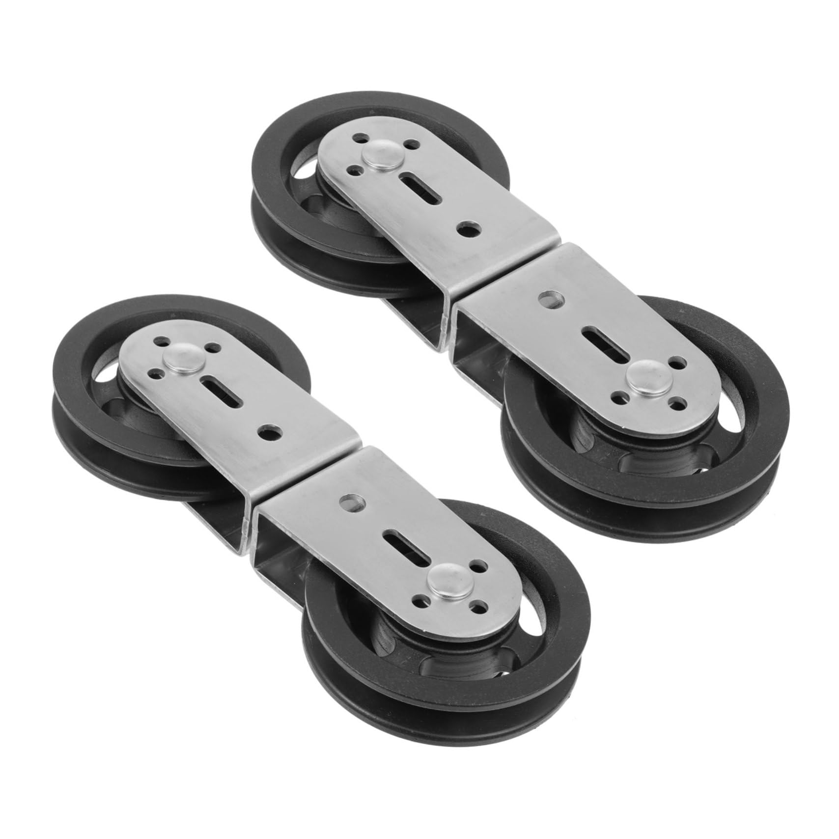 Sosoport 2 Piezas Polea Doble Giratoria de Plástico Resistente para Equipos de Gimnasio Rodamiento Silencioso Compatible con Sistemas de Poleas para Entrenamiento de Fuerza Casa