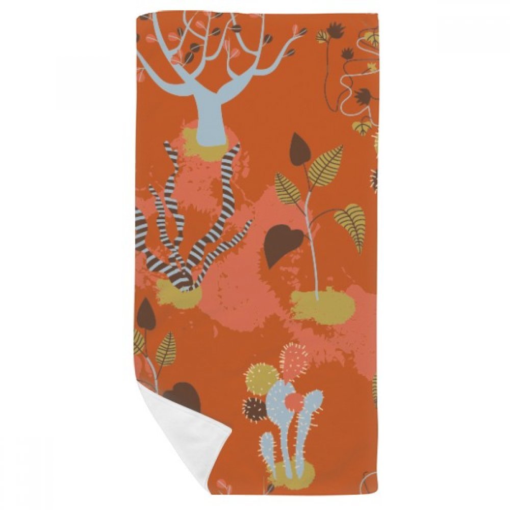 Serviette de bain orangers désert 35x70cm multicolore absorbante pour visage et linge de douche