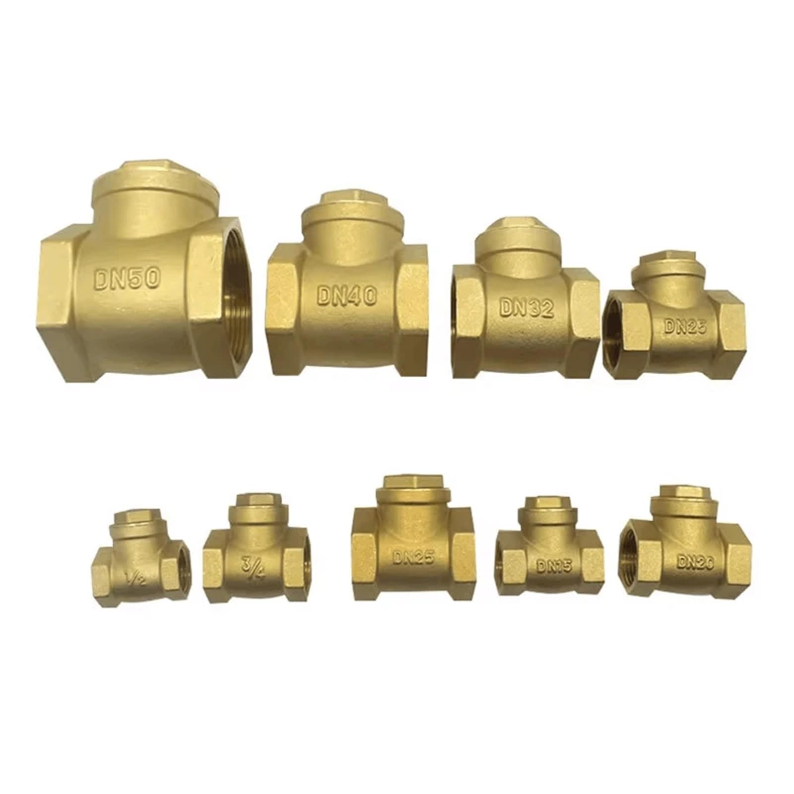 Dkgnyxnplj Women's Size 1/2" 3/4" 1" Brass Swing Check Valve 1 Way Non-Return Valve(Bsp3i4 )