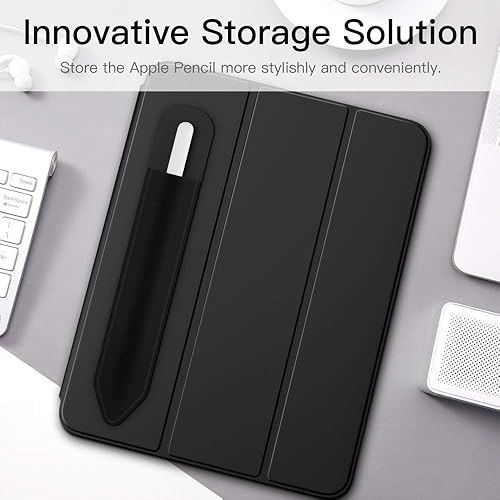 Miniatura 3 de MoKo Portalápices adhesivo para Apple Pencil de 12 generación, estuche elástico para lápices de cuero, funda adhesiva para iPad de 10 generación