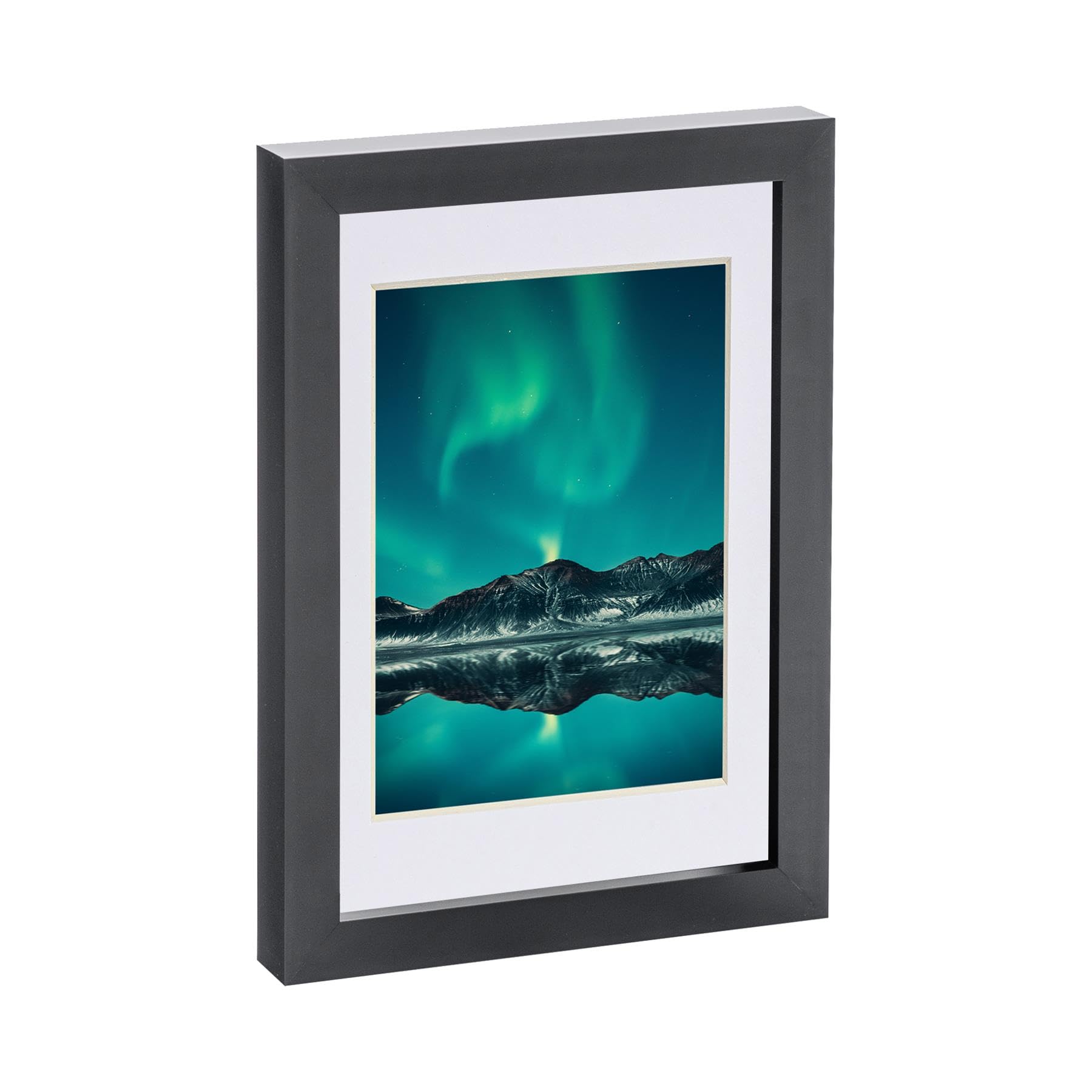 Nicola Spring Black/White 1X A5 (6" X 8") Photo Frame With 4" X 6" Mount - Glass Aperture Home Picture Wall Hanging Landscape Portrait Display