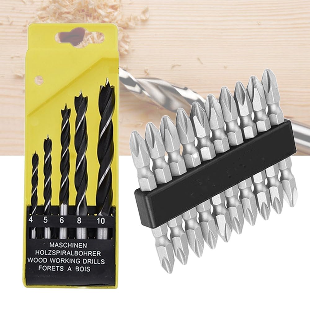 5pcs Wood Drill Bit Set With PH2 Magnetic Screwdriver Screw Bit (+ +) Screwbit set Combo Kit DRBS2024 (B0CZHZZ4TH) Amazon Price History, Amazon Price Tracker