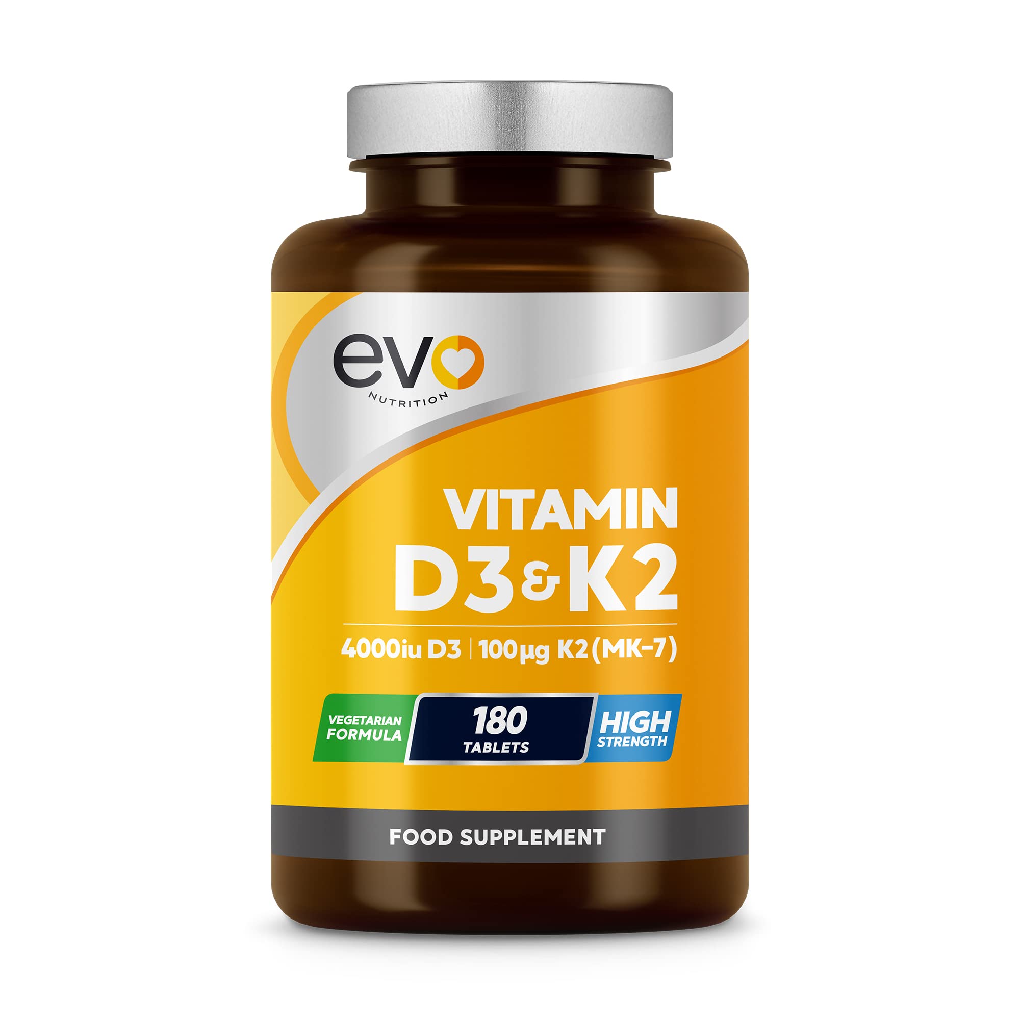 Buy Vitamin D3 4000iu & Vitamin K2 100ug (MK7) 180 Vitamin D3 K2