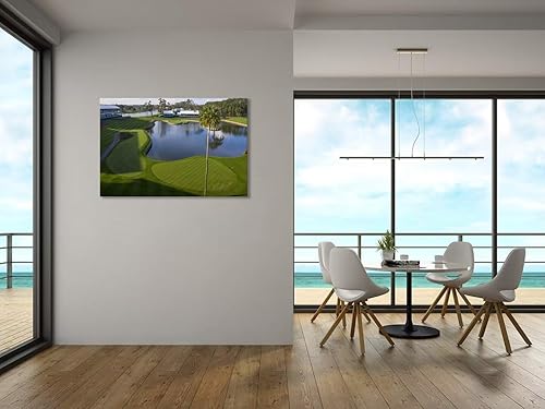 Vista 35 de chenchenArt Arte de pared de campo de golf de Estados Unidos, TPC, Sawgrass Golf Course, impresiones en lienzo, decoración de pared de golf para Rojo