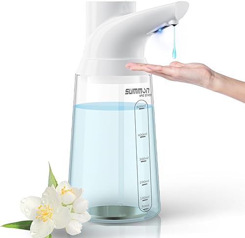 Miniatura 1 de Dispensador de jabón automático ajustable, sin contacto, material de cerámica, 4 niveles ajustables, dispensador de desinfectante de manos sin