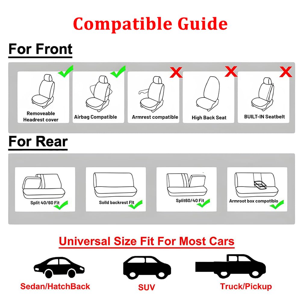 Funda Asiento Coche para Dodge Avenger/Caravan Grand Caravan, Algodón Elástico Suave Transpirables y Cómodas Protección 4 Estaciones,B Red