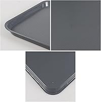 Vista 3 de Readsky 6 paquetes de bandejas de plástico para servir, bandejas de plástico de comida rápida de 17.2 x 13.4 pulgadas, gris oscuro