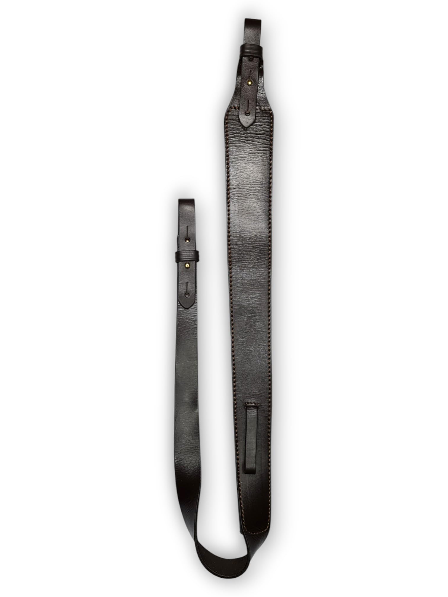VlaMiTex J47 Gewehrriemen aus Leder – Gewehrgurt Braun mit Anti-Rutsch-Auflage – mit Daumenschlaufe bis ca. 110 cm – für Büchse & Flinte