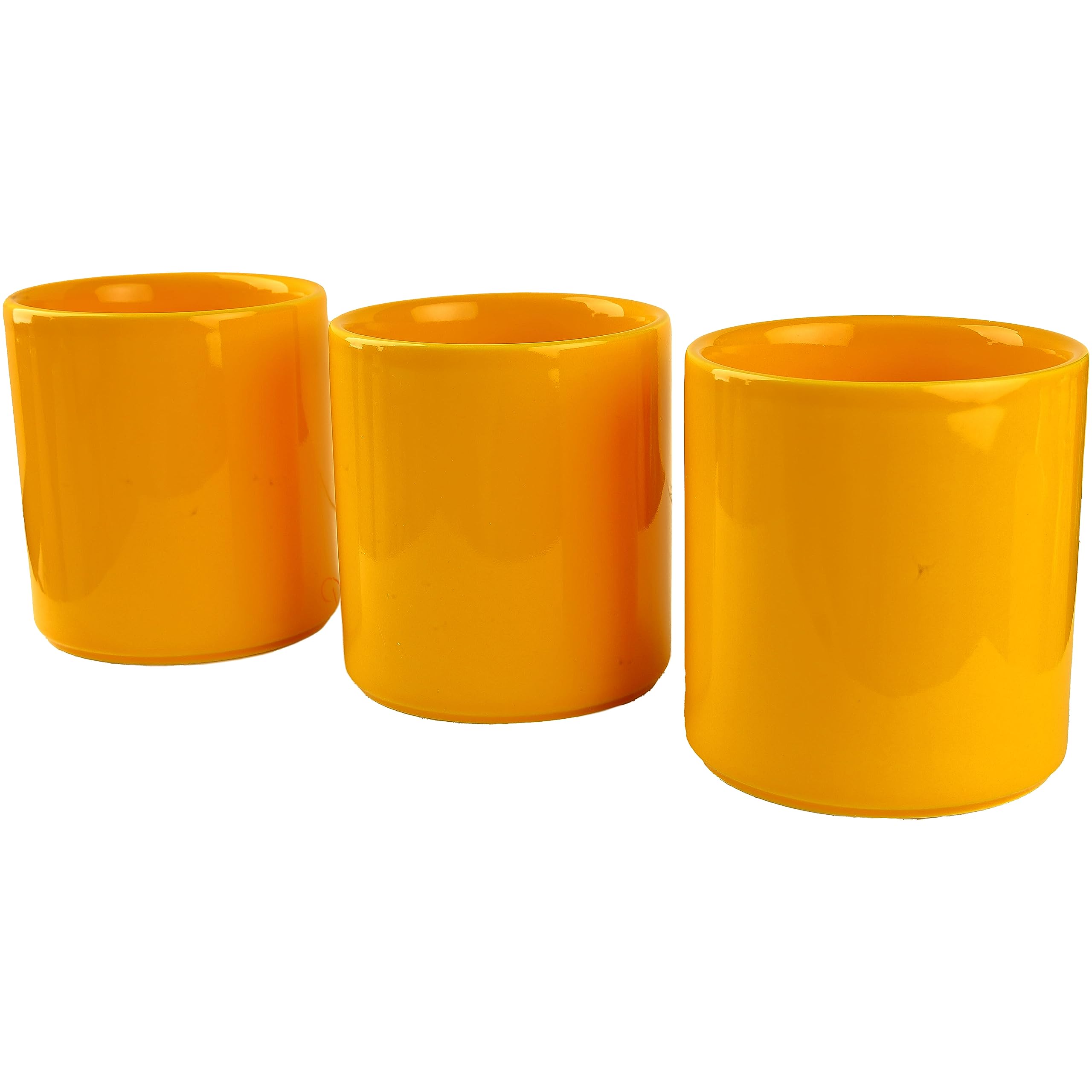 Round 3 Pc Set Kitchen Utensil Holder,Decorative Kitchen Countertop Cutlery and Cooking tools organizer,Lemon Yellow Ceramic