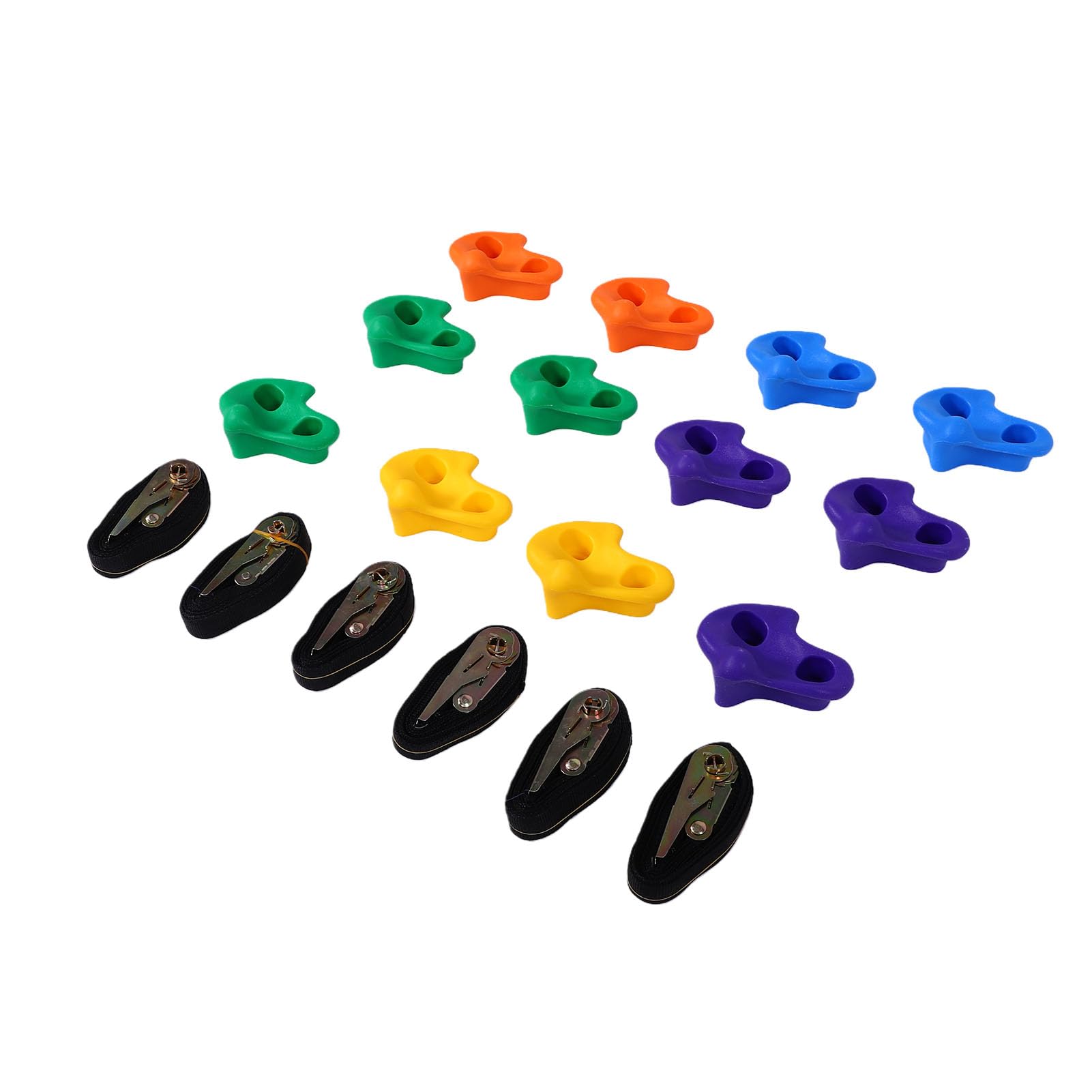 Sxhlseller Puños de Pared para Escalar para Niños |Paquete de 12 Presas de Escalada de con Correas para Habitación de Niños, Sala de Juegos, Instalaciones Recreativas, Uso en Interiores y Exteriores