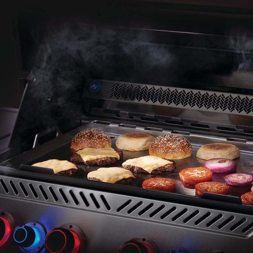 Napoleon BBQ Grill Accessory, Stainless Steel Griddle Insert - Compatible with Prestige/Prestige Pro/Built In 700 Series/Rogue 525, Full Size, Integrated Grease Traps 3.2" x 28.2" x 18.3"