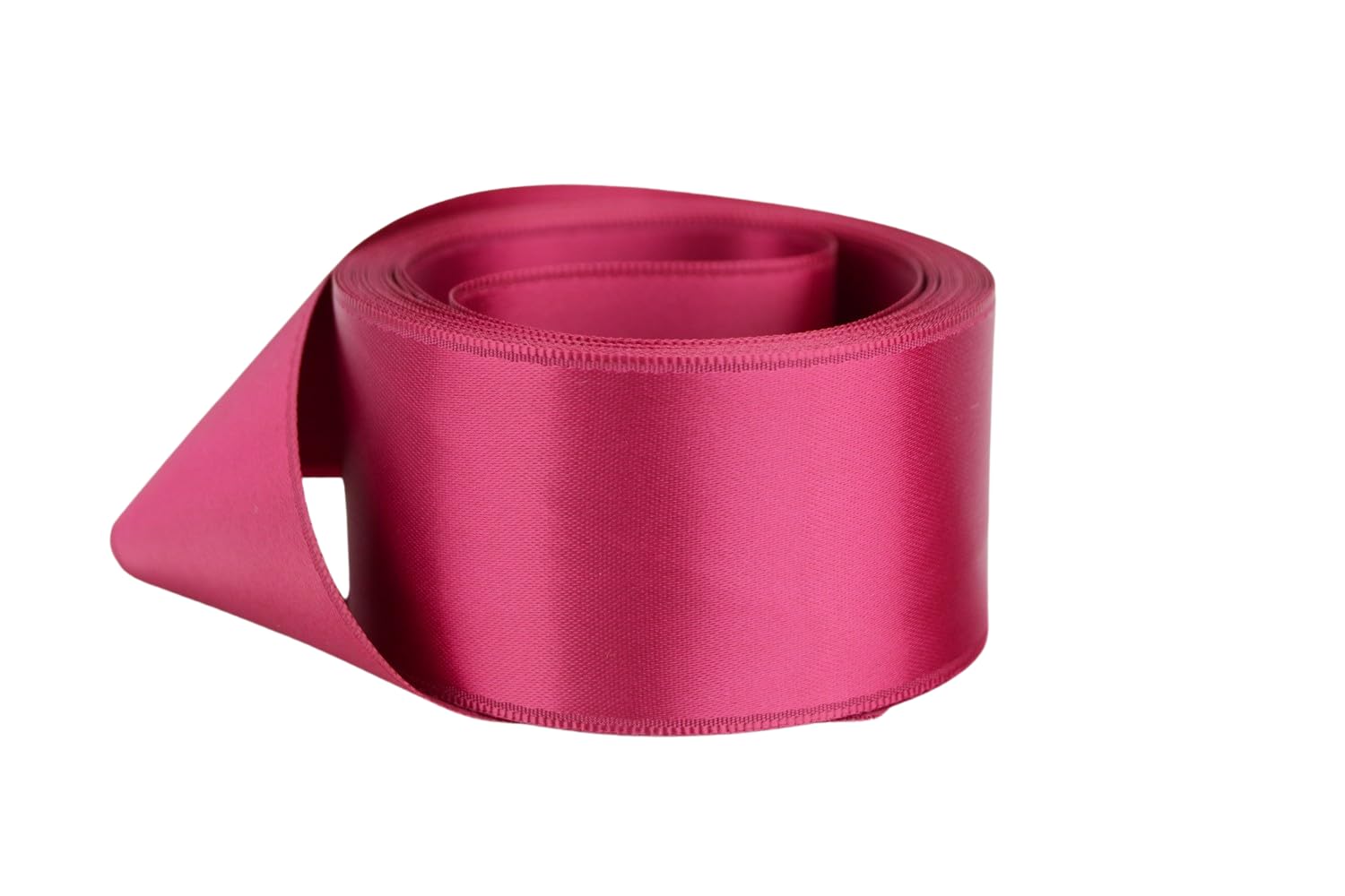Ribbon Bazaar Double Faced Satin - Premium Gloss Finish - 100% Polyester Ribbon for Gift Wrapping, Crafts, Scrapbooking, Hair Bow, Decorating &amp; More - 1-1/2" Cerise 50yd Spool