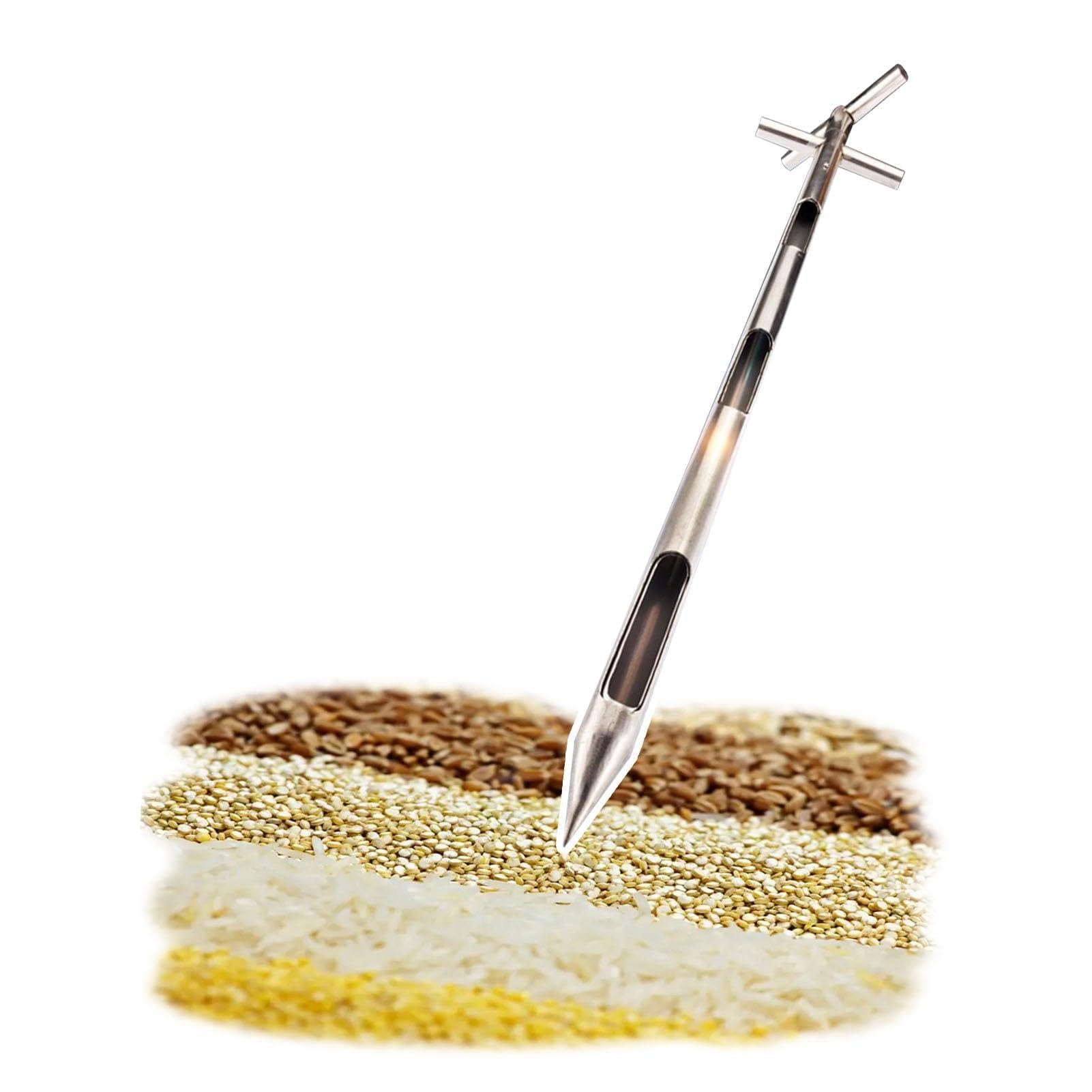 EGZASDI Sampler Powder Sampler, Stainless Steel Grain Sampler Probe 3 Slot Rotary Handle Corn Rice - Multiple Sizes(L-1.8m(6ft),Dia-25mm(1"))