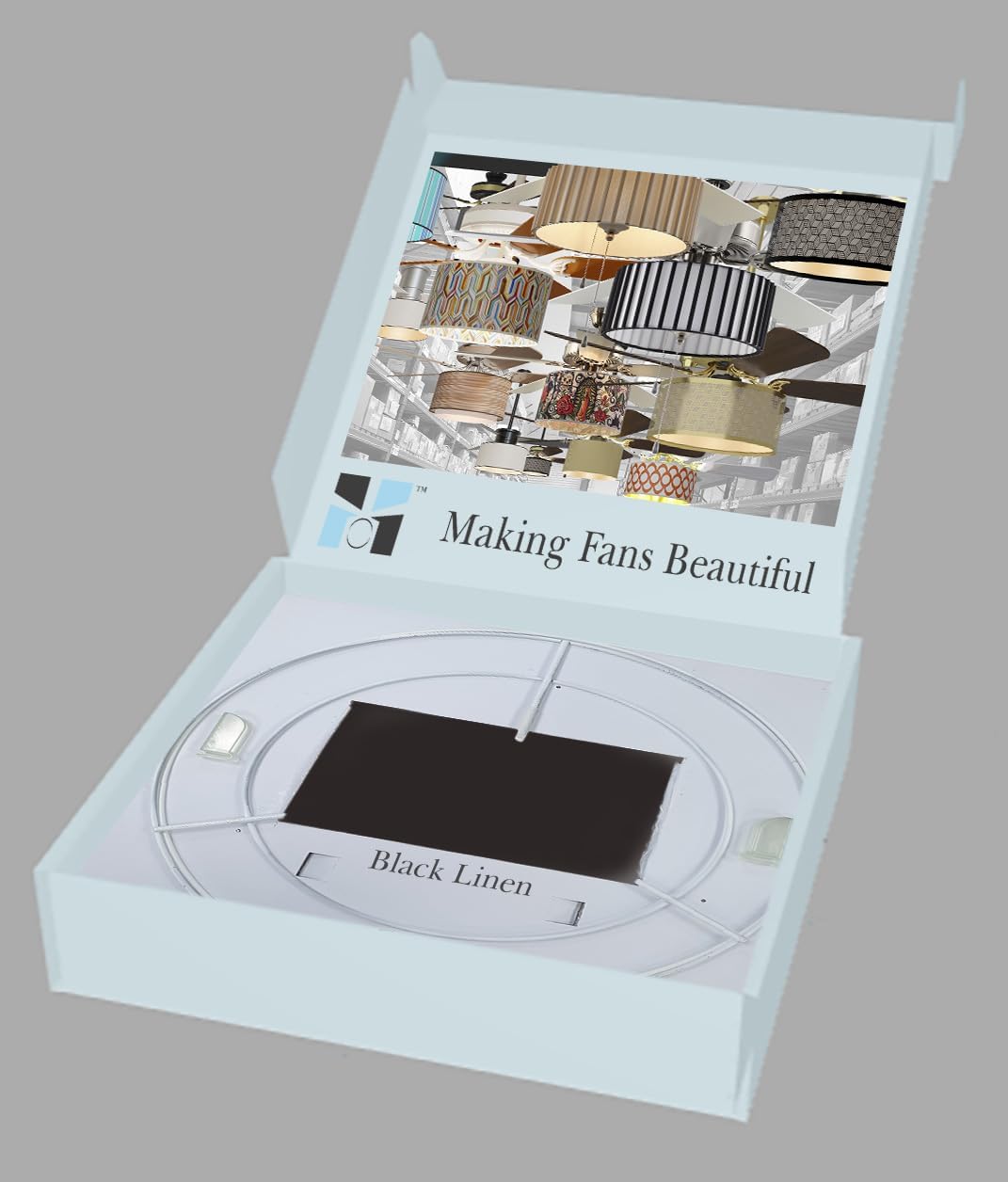 Ceiling Fan Drum Shade Kit - 100% Linen, with Adapter & FREE Diffuser Fits Standard Ceiling Fan Light Kits (*Check Below For Your Fans Compatibility Before Ordering*) Black