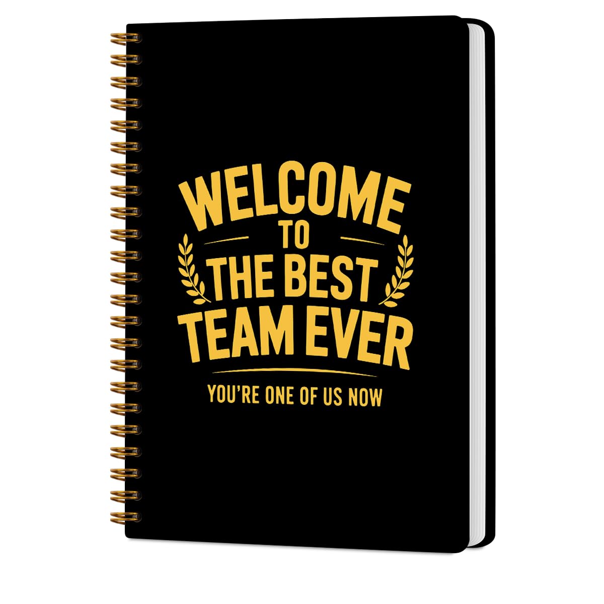 CQM Welcome to The Team Gift Gold Hardcover Spiral Notebooks, New Job Gift for Employee Notebook College Ruled, Welcome Gifts for New Employees Teamwork Gift for Coworker, Journal for Writing — image 1