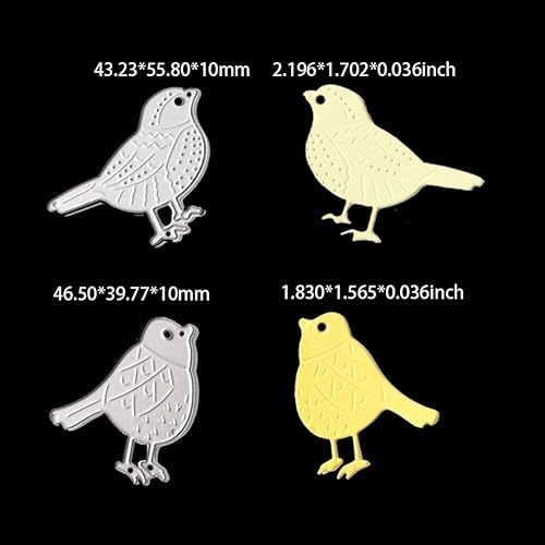 Miniatura 3 de WYSE 4 troqueles de corte de metal para pájaros, troquelados de animales en máquina de grabado para álbumes de recortes, suministros para hacer
