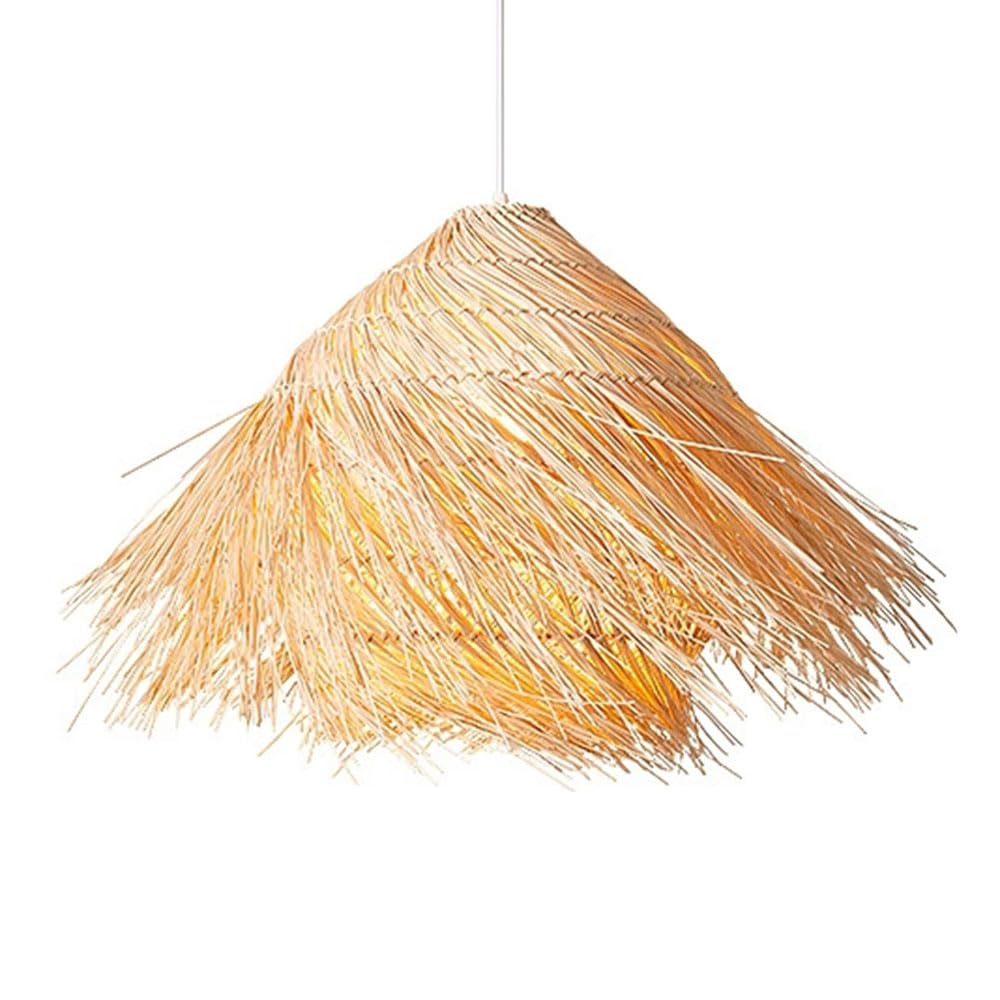 LQZCXMF Woven Pendant Light,Natural Bamboo Rattan Hanging Chandelier for Kitchen Island Primitive Lighting Fitting E26 E27 Retro Rustic Wicker Lantern 1 Headlights for Dining Living Porch Teahouse