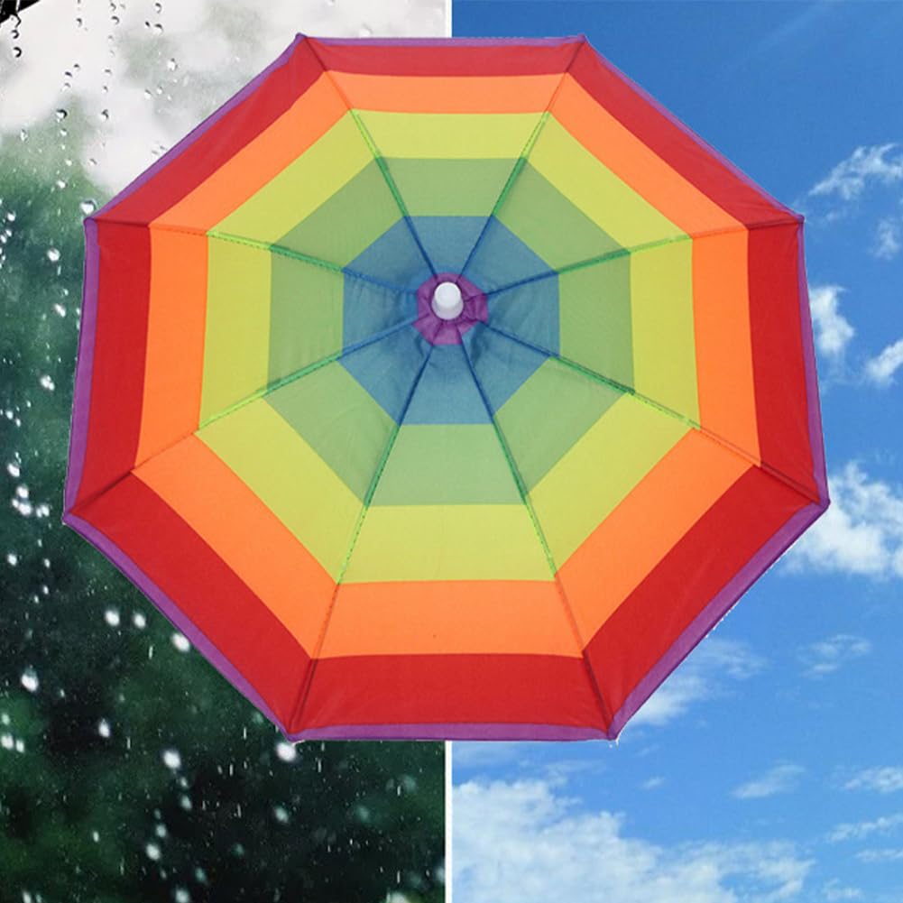 Cerioll Paraguas De Cabeza Anti-UV Gorra Plegable Protección Solar para Pesca Camping Jardinería