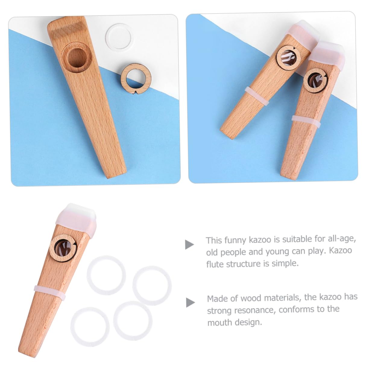 Holz Kazoo 1 Satz als Begleitinstrument für Gitarre und Ukulele