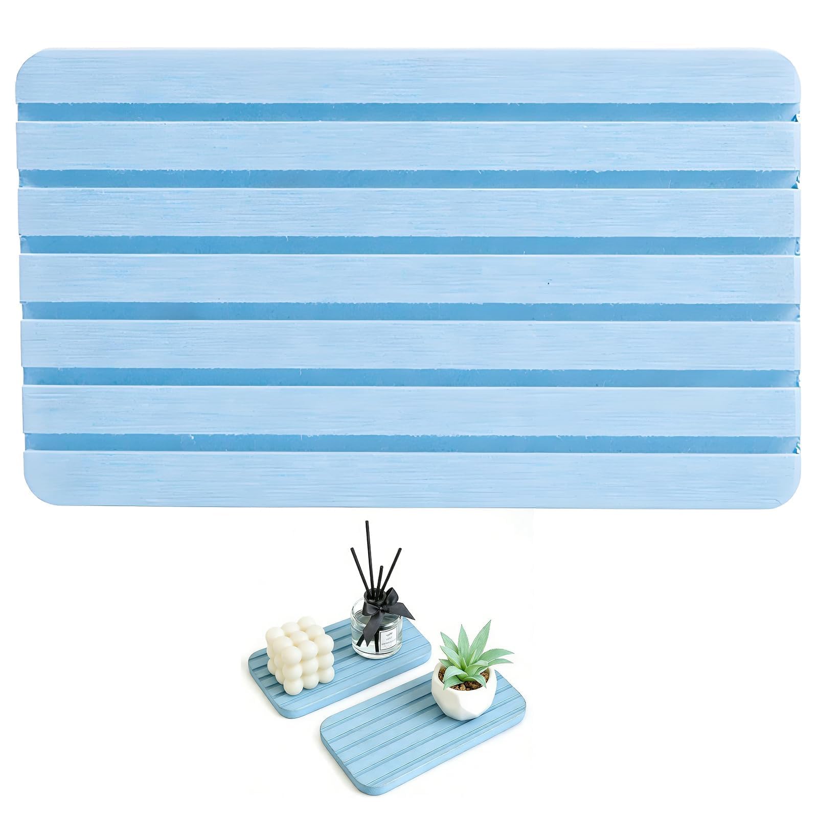 Oiieco 2 Pcs Water Absorbent Diatomite Coasters, Sink Drying Mat Small — image 1