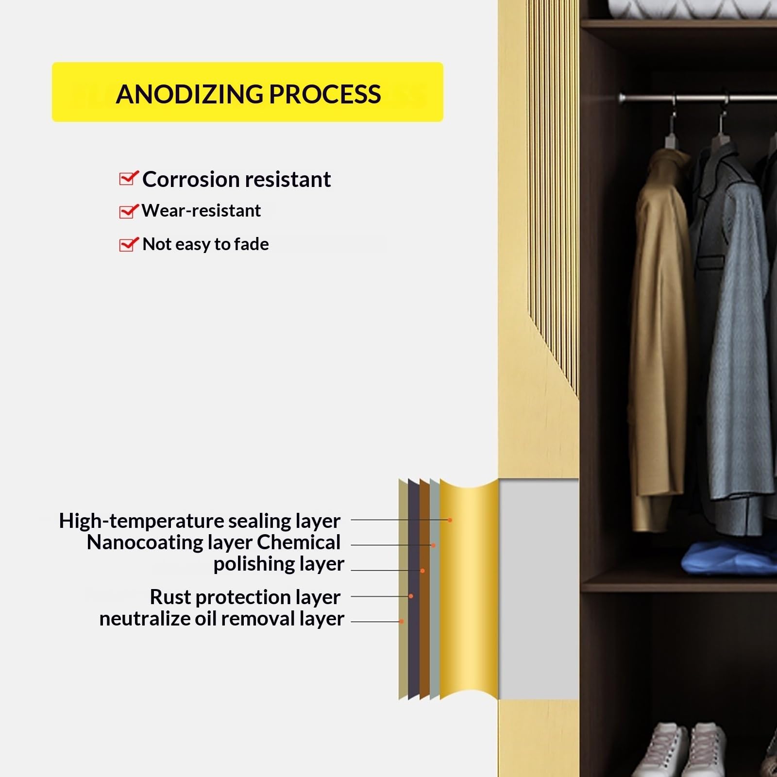 Tiradores ocultos de aleación de aluminio para armario, paquete de 4 pomos de cajón deslizantes, duraderos y elegantes para todo tipo de muebles del hogar y la oficina (negro, L: 150 cm)