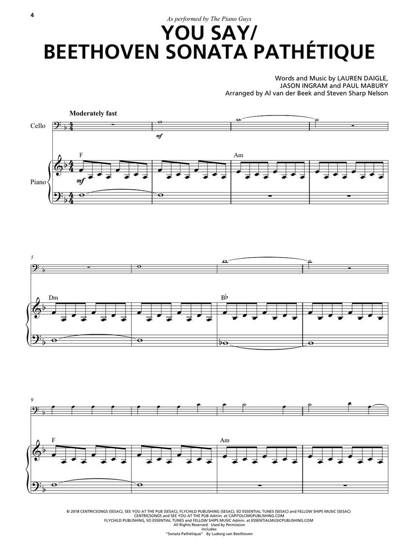The Piano Guys: Matching Songbook With Arrangements for Piano and Cello: 10th Anniversary Collection (10)