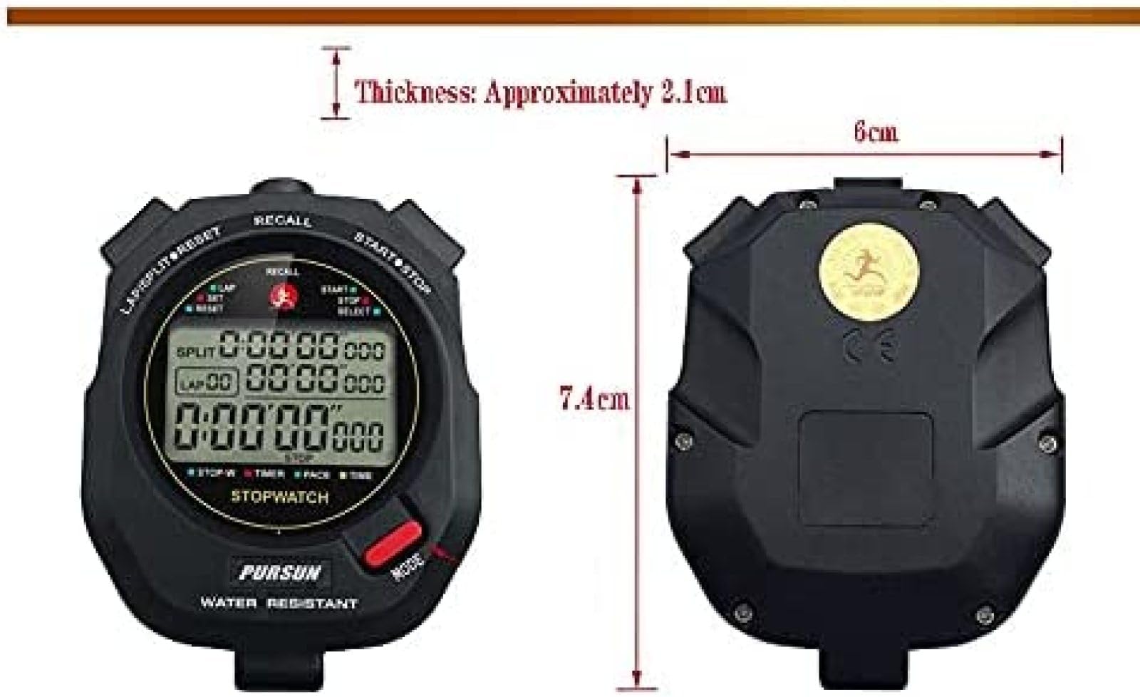 Cronometro digitale con 100 memorie separate, calendario sveglia e modalità ritmo, schermo extra large, resistente all'acqua, antiurto, batteria inclusa per allenatori