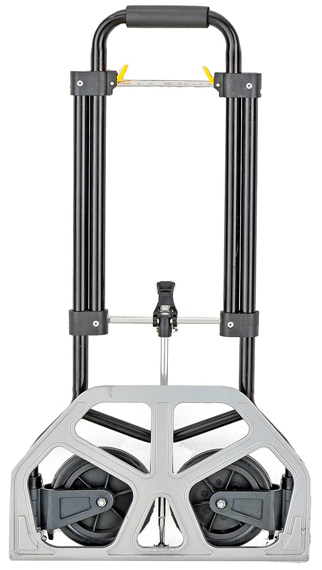 MERCATOOLS | Carretilla Plegable 100 kg | Acero y Aluminio | Altura Ajustable 76–98 cm | Fácil Almacenaje | Ruedas PP+TPR Ø175 mm